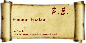 Pomper Eszter névjegykártya